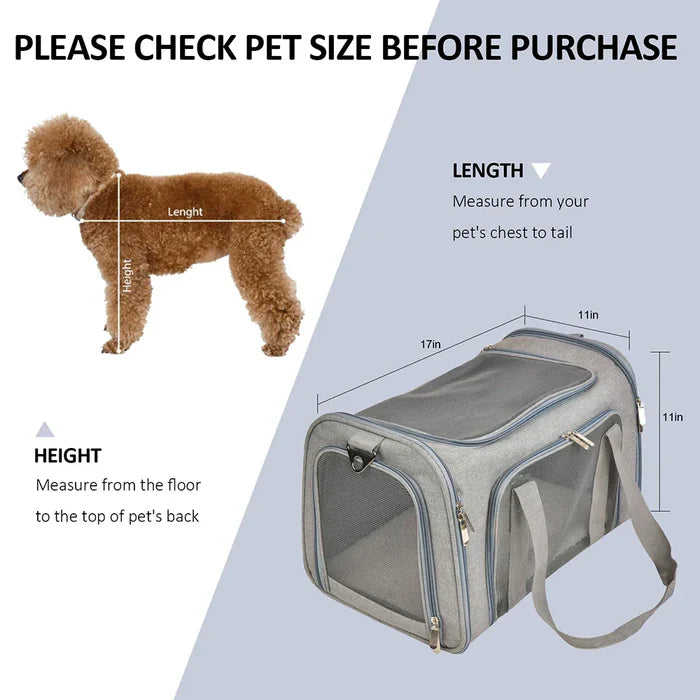 Dog Carrier Bag Soft Side Backpack Cat Pet Carriers Dog Travel Bags Airline Approved